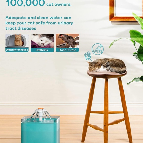 Cat Water Fountain: Cat Fountain - Water Fountains for Cats Indoor - 67oz/2L 🐱 - Picture 2 of 7